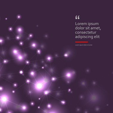 Vektör soyut bağlantı noktaları ve çizgiler. Degrade renkli arka plan