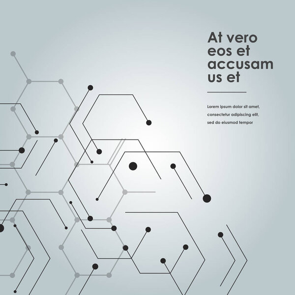 Абстрактный шестиугольник соединяет шаблон на градиентном фоне
