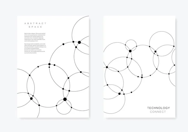 Abstraktní pokrytí pozadí s kruhy a tečkami. Návrh technologie připojení — Stockový vektor