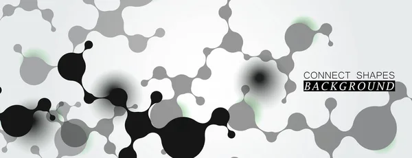 Vektor abstrakte schwarze Moleküle Design und Verbindung Atome Illustration. Hintergrund in der Medizintechnik — Stockvektor