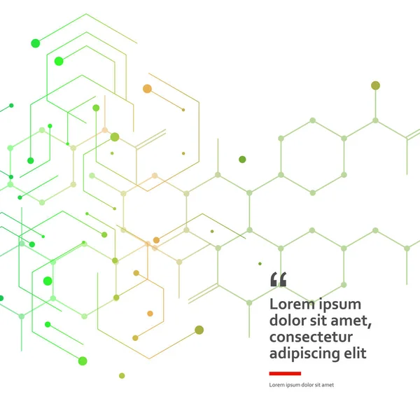 Strutture di esagoni molecolari su fondo bianco. Illustrazione vettoriale — Vettoriale Stock