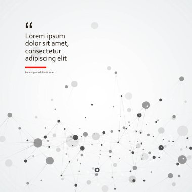 Soyut bağlantı molekül arkaplanı. Genetik ve kimyasal bileşikler, tıbbi ve teknolojik kavramlar. Vektör illüstrasyonu