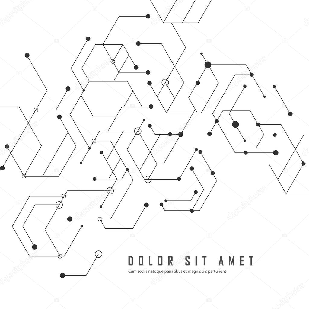 Vector connect lines and dots. Banner template for technology.