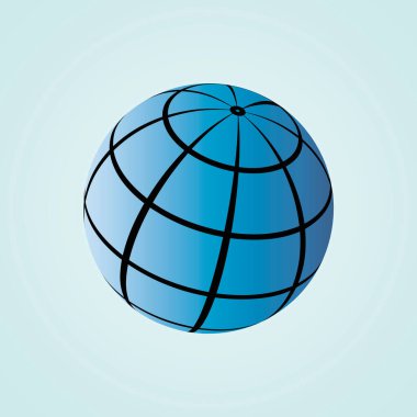 Dünya ikonu. Düz vektör çizimi. Yatay dikey çizgiler