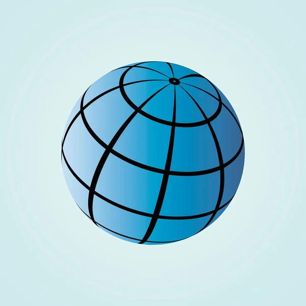 Icono del globo. Dibujo vectorial plano. Líneas verticales horizontales — Vector de stock