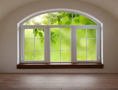 boş bir oda penceresinden görüntülemek