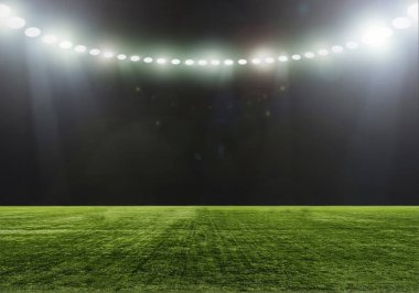 Güneşli bir günde spor ve konserler için stadyum boş