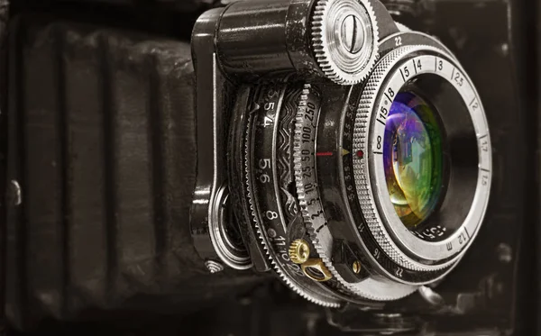 Old camera lens, close-up — Stock Photo, Image