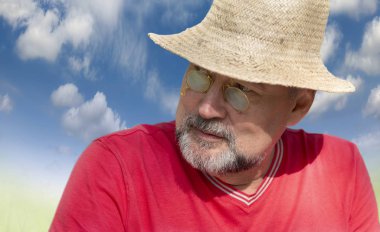 19. yüzyılın altın bir gözlük içinde bir sakallı bir adam