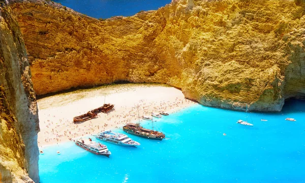 Eiland van Zakynthos. Navagio Bay — Stockfoto