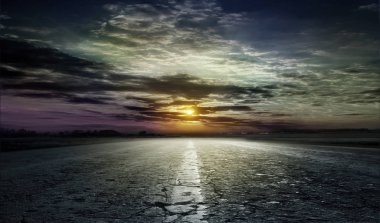 Genç buğday alan yolda 