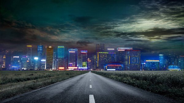 Шоссе по направлению к городу
