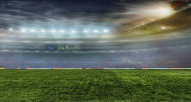 stadyum alanında futbol topu
