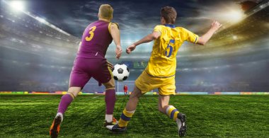 stadyum alanında futbol topu