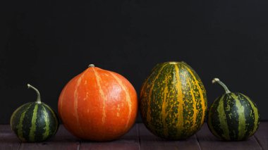 siyah bir arka plan balkabağı. Cadılar Bayramı kavramı