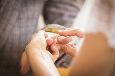 Alyans Düğün çifti düğün günü için