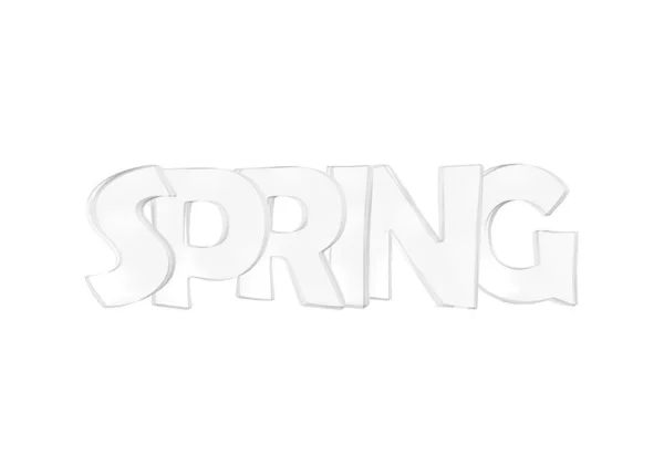 Spring Typography Render Isolated White Background — Stock Photo, Image