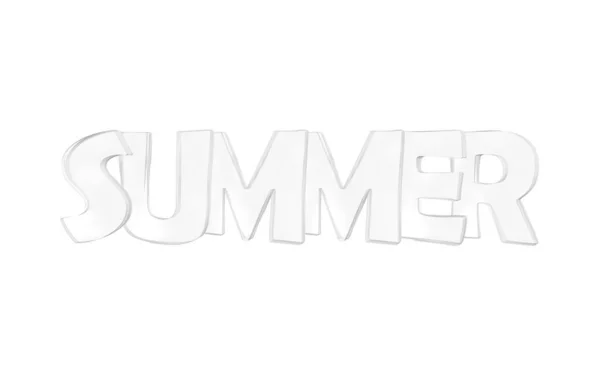 Letní Typografie Vykreslení Izolované Bílém Pozadí — Stock fotografie