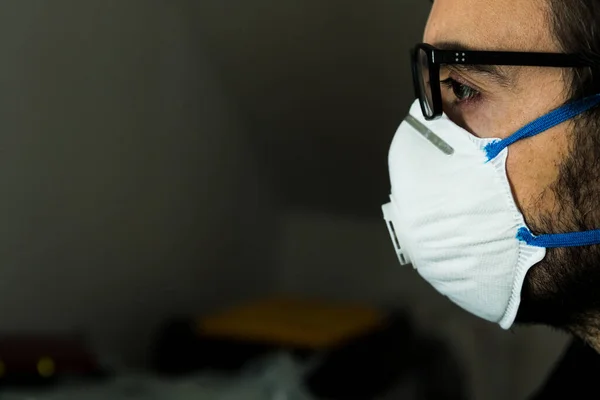 A man with coronavirus protection mask