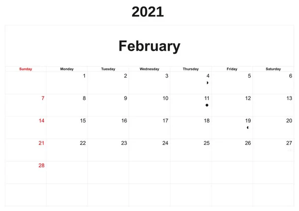 Beyaz Arkaplan Ile 2021 Yıllık Takvim — Stok fotoğraf