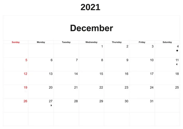 Calendario Anual 2021 Con Fondo Blanco — Foto de Stock