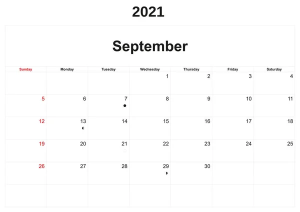 Calendário Anual 2021 Com Fundo Branco Imagens Royalty-Free