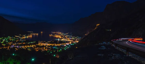 Bay Kotor Night Dusk — Stock Photo, Image