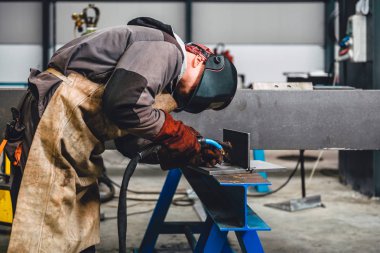 Koruyucu kask ile Kaynakçı