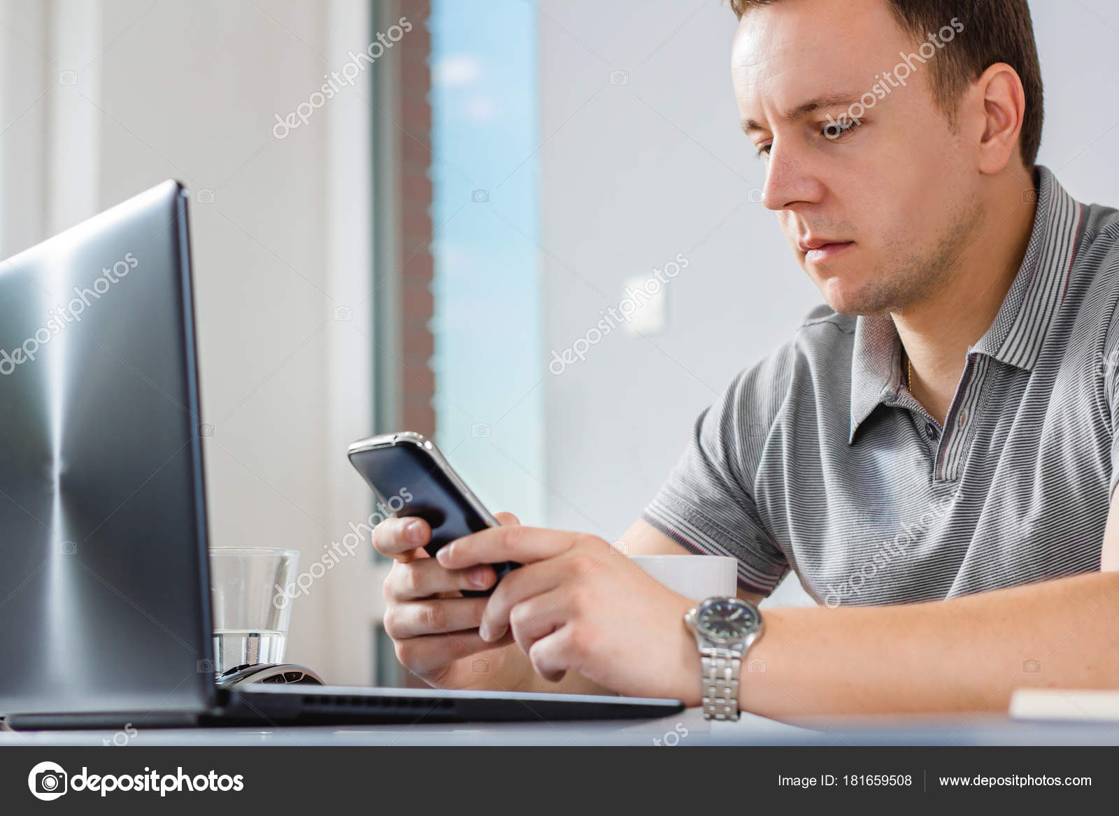 business man working laptop