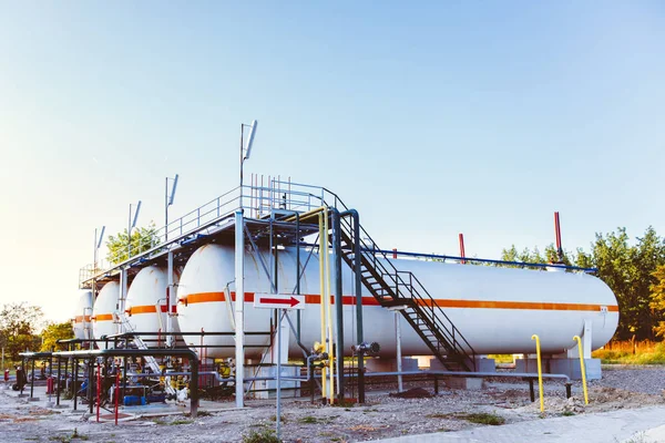 Chemical Tank Containers Natural Gas Factory — Stock Photo, Image
