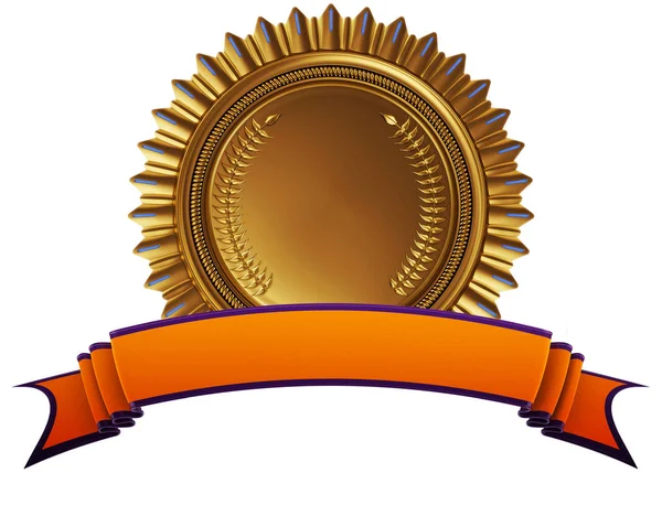 Medalla de logro con cinta — Foto de Stock