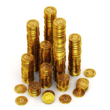 Bitcoins Kripto para birimi 3d kavramı.