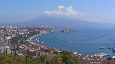 4 k Naples, hızlı hareket arabaya Caracciolo ve Riviera Chiaia üzerinden