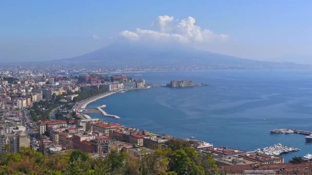 Neapol Szybkim Ruchem Samochodów Caracciolo Riviera Chiaia — Wideo stockowe