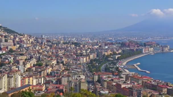 Nápoles Visão Geral Área Ocidental Golfo Para Península Sorrento — Vídeo de Stock