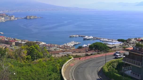 Nápoles Vista Para Porto Mergellina Orazio — Vídeo de Stock