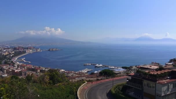 Neapel Panoramautsikt Från Sorrentohalvön Till Västra Området — Stockvideo