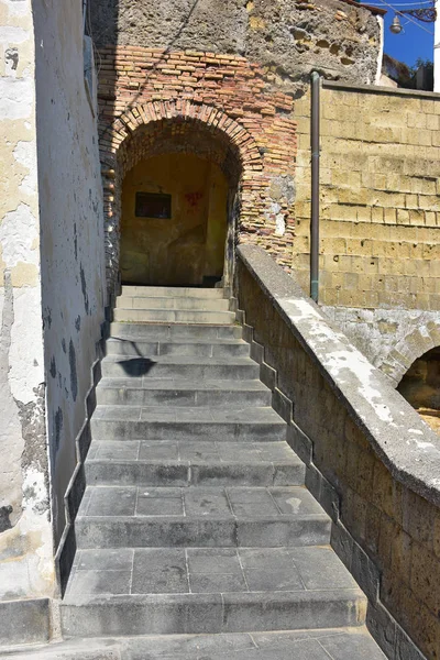 Itália Nápoles Pequenas Escadas Para Marechiaro Levando Mar — Fotografia de Stock