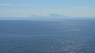 4 k İtalya, Napoli, manzara Posillipo Virgiliano Park'tan Capri Adası