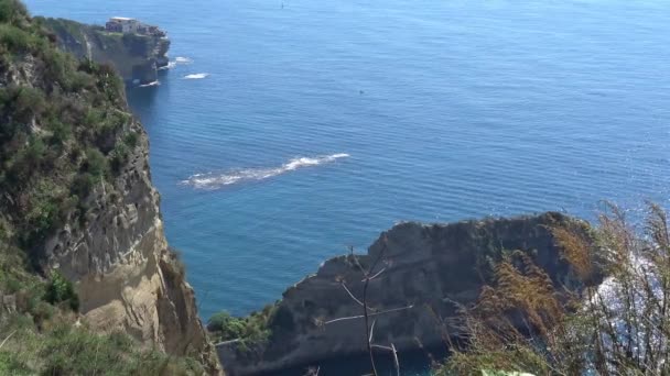 Italien Neapel Trentaremi Bucht Blick Vom Virgiliano Park Von Posillipo — Stockvideo