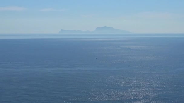 Italia Nápoles Vista Isla Capri Desde Parque Virgiliano Posillipo — Vídeo de stock