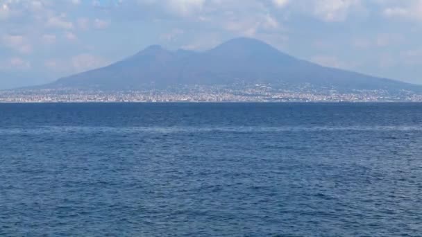 Italia Nápoles Vesubio Visto Por Riva Fiorita — Vídeos de Stock