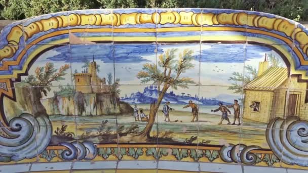 Itálie Neapol Října 2017 Majolicato Kláštera Santa Chiara Detail Majolikové — Stock video