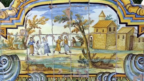 Italien Neapel Oktober 2017 Majolicato Kloster Von Santa Chiara Detail — Stockvideo