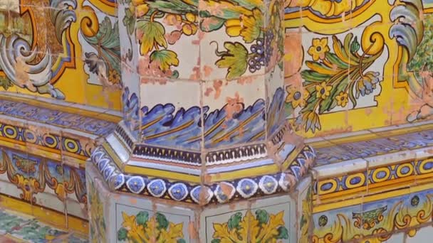Італії Неаполь Жовтня 2017 Maiolicato Монастир Санта Кьяра Остаточне Перетворення — стокове відео