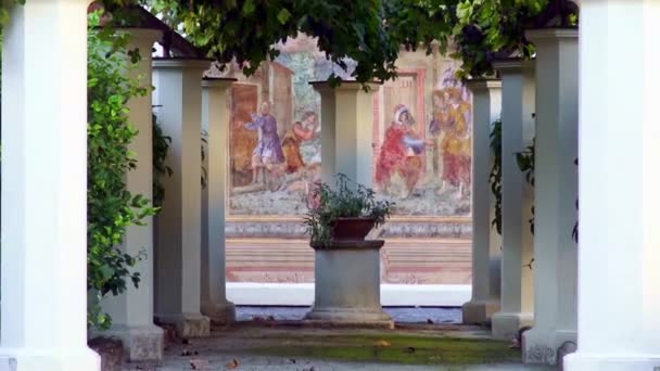 Italië Napels Oktober 2017 Majolica Klooster Van Santa Chiara Definitieve — Stockvideo