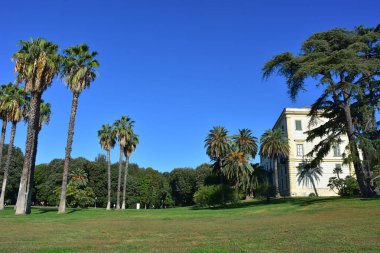 İtalya, Napoli. 13 Ekim 2017 Capodimonte, Kraliyet Sarayı 1738 Borbone Kral Charles buyruğuyla başlayarak inşa, Kraliyet Sarayı, bağlı bir park ile. Casina ilkeleri