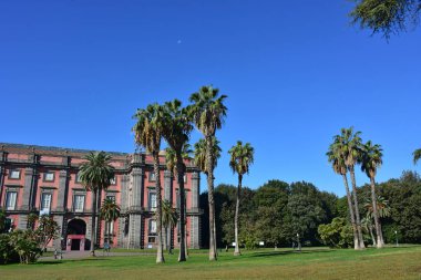 İtalya, Napoli. 13 Ekim 2017 Capodimonte, Kraliyet Sarayı 1738 Borbone Kral Charles buyruğuyla başlayarak inşa, Kraliyet Sarayı, bağlı bir park ile. Ana cephe