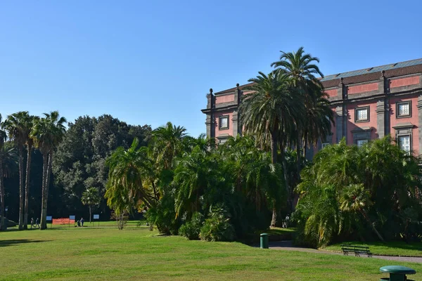 İtalya, Napoli. 13 Ekim 2017 Capodimonte, Kraliyet Sarayı 1738 Borbone Kral Charles buyruğuyla başlayarak inşa, Kraliyet Sarayı, bağlı bir park ile. Ana cephe