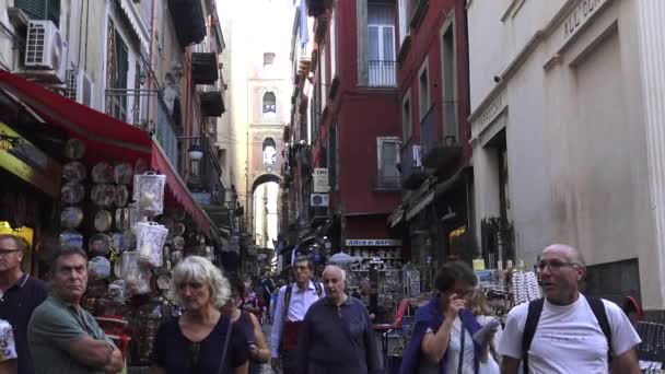 Italia Nápoles Octubre 2017 Calle Del Centro Histórico Zona Decumano — Vídeos de Stock